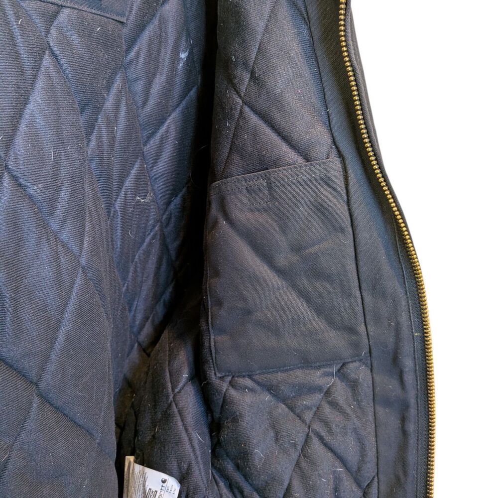 Carhartt OJ0140 Active Jacket Men's XL Tall Black Hooded Quilted Canvas USA Made - Picture 10 of 15